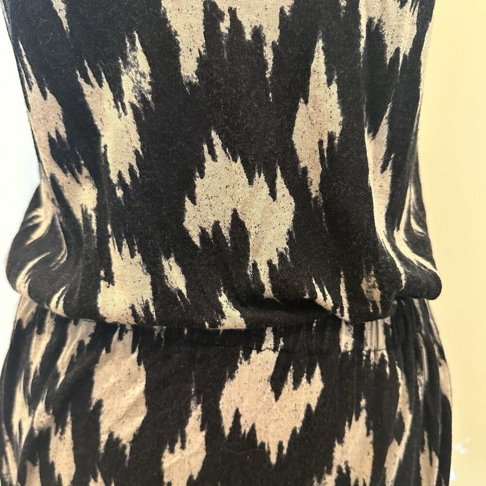 RACHEL Rachel Roy Maxi Dress Women’s XS Cream & Black Print Leather Straps - Picture 5 of 16